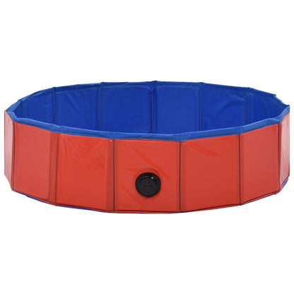 Foldable Dog Swimming Pool Red PVC S