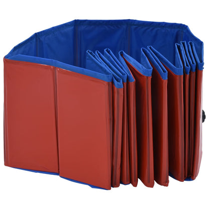 Foldable Dog Swimming Pool Red PVC M