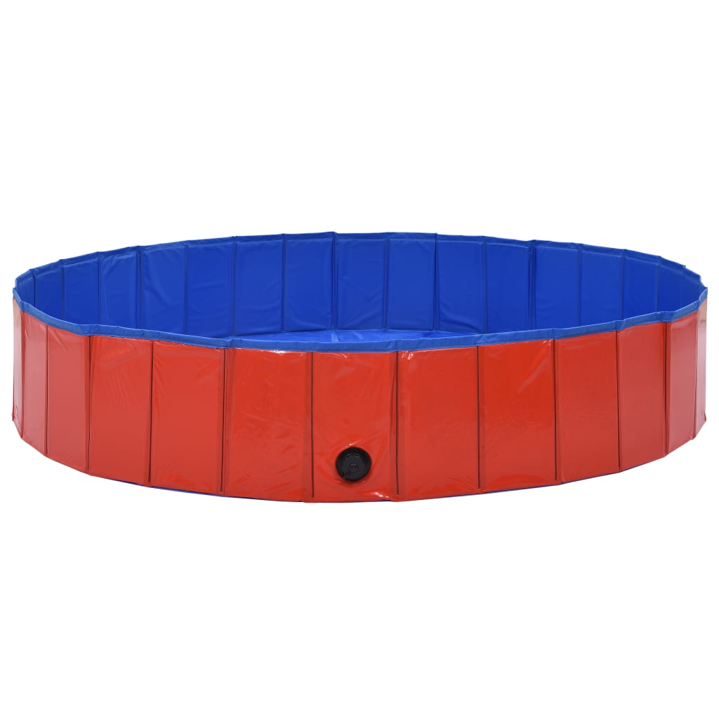 Foldable Dog Swimming Pool Red PVC L