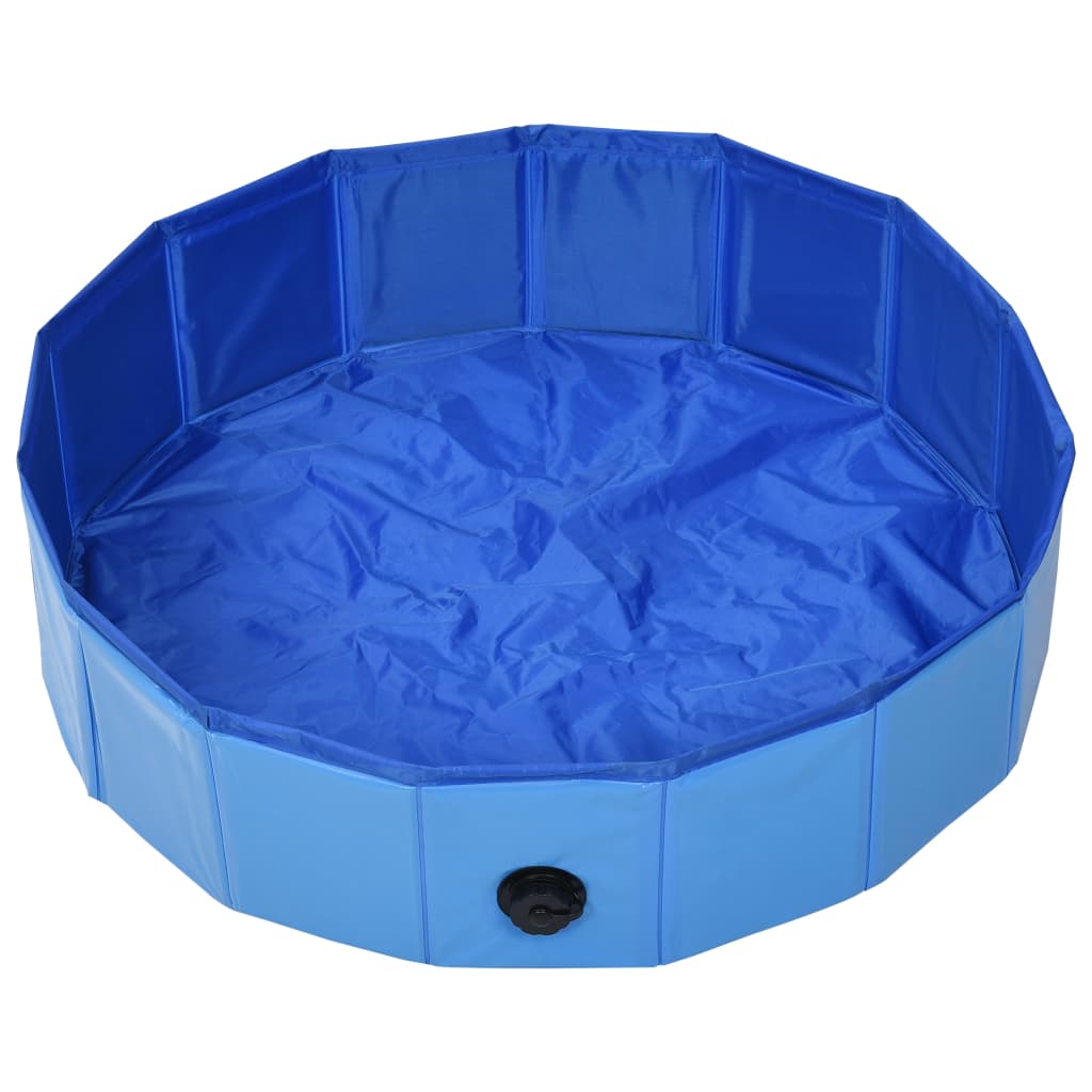 Foldable Dog Swimming Pool Blue PVC XL