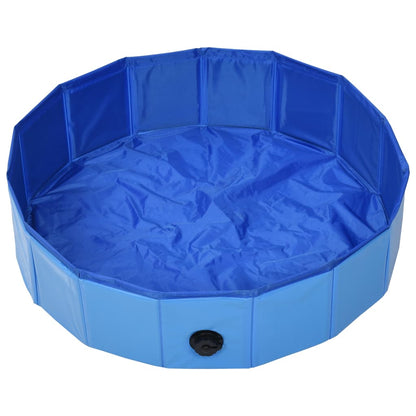 Foldable Dog Swimming Pool Blue PVC XL