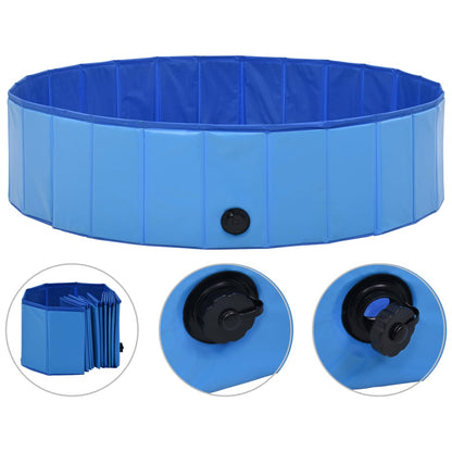 Foldable Dog Swimming Pool Blue PVC XXL