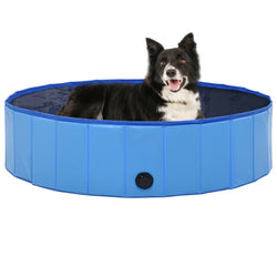 Foldable Dog Swimming Pool Blue PVC XXL
