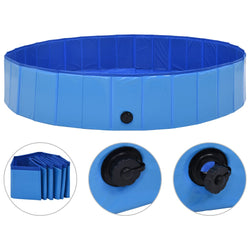 Foldable Dog Swimming Pool Blue PVC XXXL