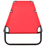 Folding Camping Cot Red Steel