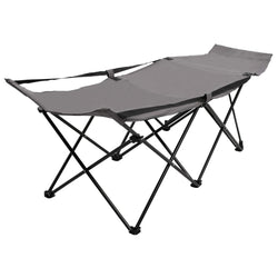 Folding Camping Cot Grey Steel