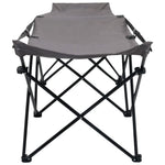 Folding Camping Cot Grey Steel
