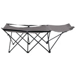 Folding Camping Cot Grey Steel