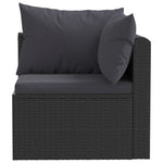 9 Piece Garden Lounge Set with Cushions Poly Rattan Black