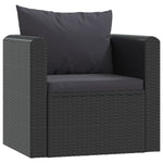 9 Piece Garden Lounge Set with Cushions Poly Rattan Black