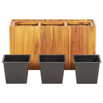 Garden Planter with 3 Pots Solid Acacia Wood