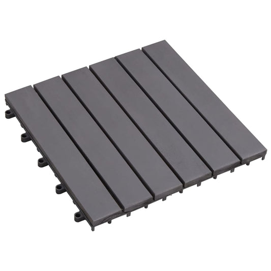 Decking Tiles 10 pcs Grey Wash Solid Acacia Wood - Grey Wash Tile