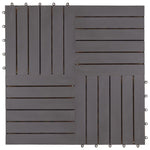 Decking Tiles 10 pcs Grey Wash  Solid  Acacia Wood