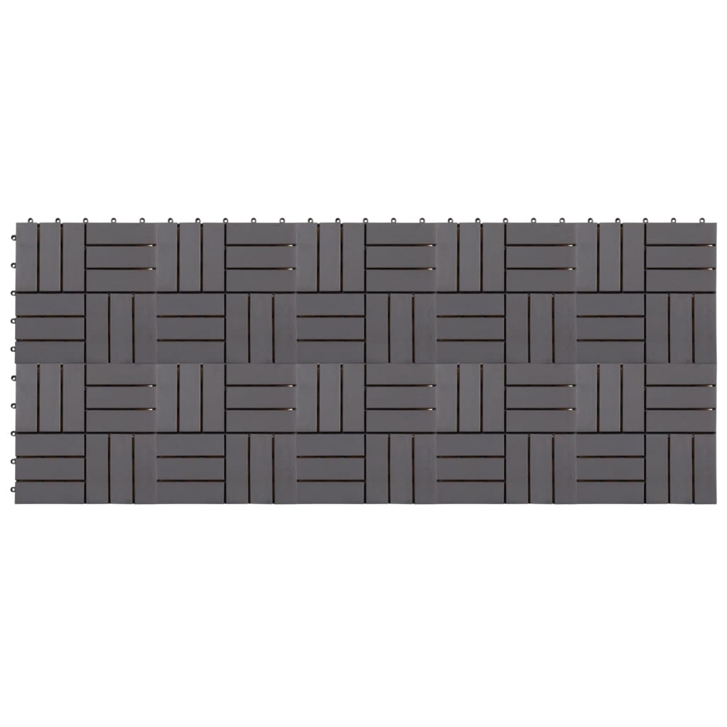 Decking Tiles 10 pcs Grey Wash Solid Acacia Wood - 30×30cm