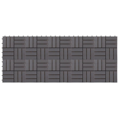 Decking Tiles 10 pcs Grey Wash Solid Acacia Wood - 30×30cm