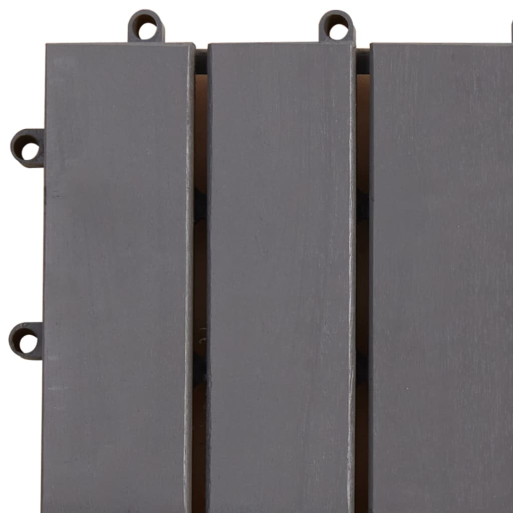 Decking Tiles 10 pcs Grey Wash Solid Acacia Wood - 30×30cm