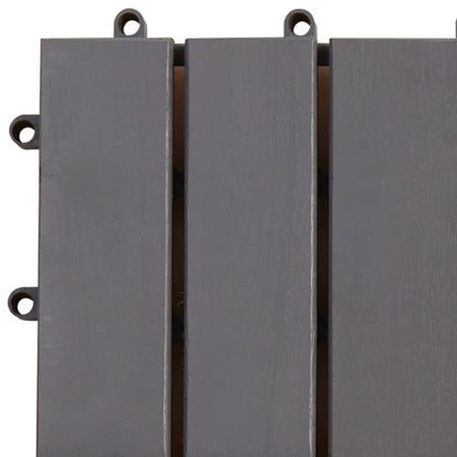 Decking Tiles 10 pcs Grey Wash Solid Acacia Wood - 30×30cm