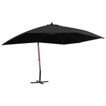 Hanging Parasol with Wooden Pole 400x300 cm Black