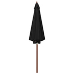 Parasol with Wooden Pole 300x258 cm Black