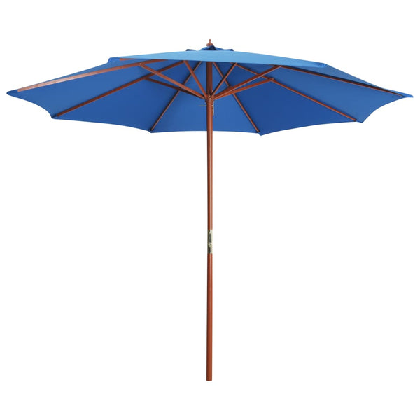  Parasol with Wooden Pole  Blue