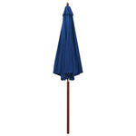 Parasol with Wooden Pole  Blue