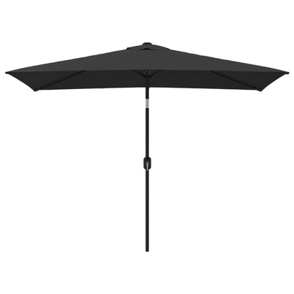 Outdoor Parasol with Metal Pole 300x200 cm Black