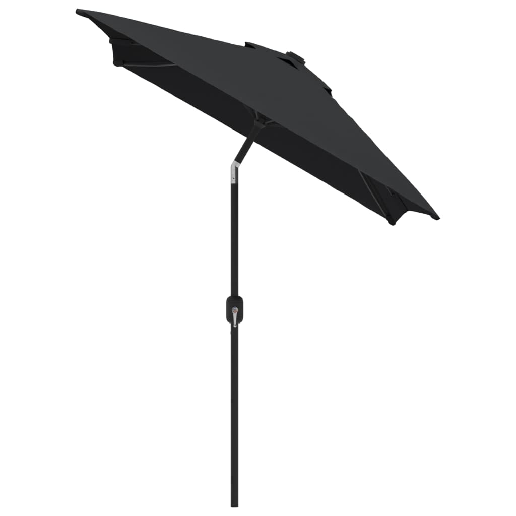 Outdoor Parasol with Metal Pole 300x200 cm Black