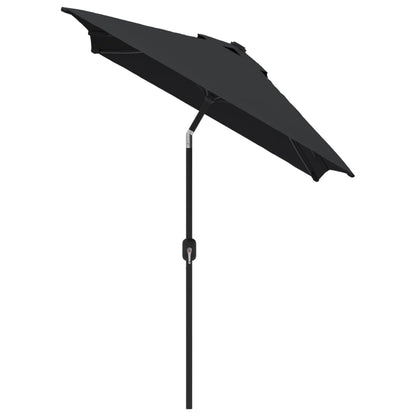Outdoor Parasol with Metal Pole 300x200 cm Black