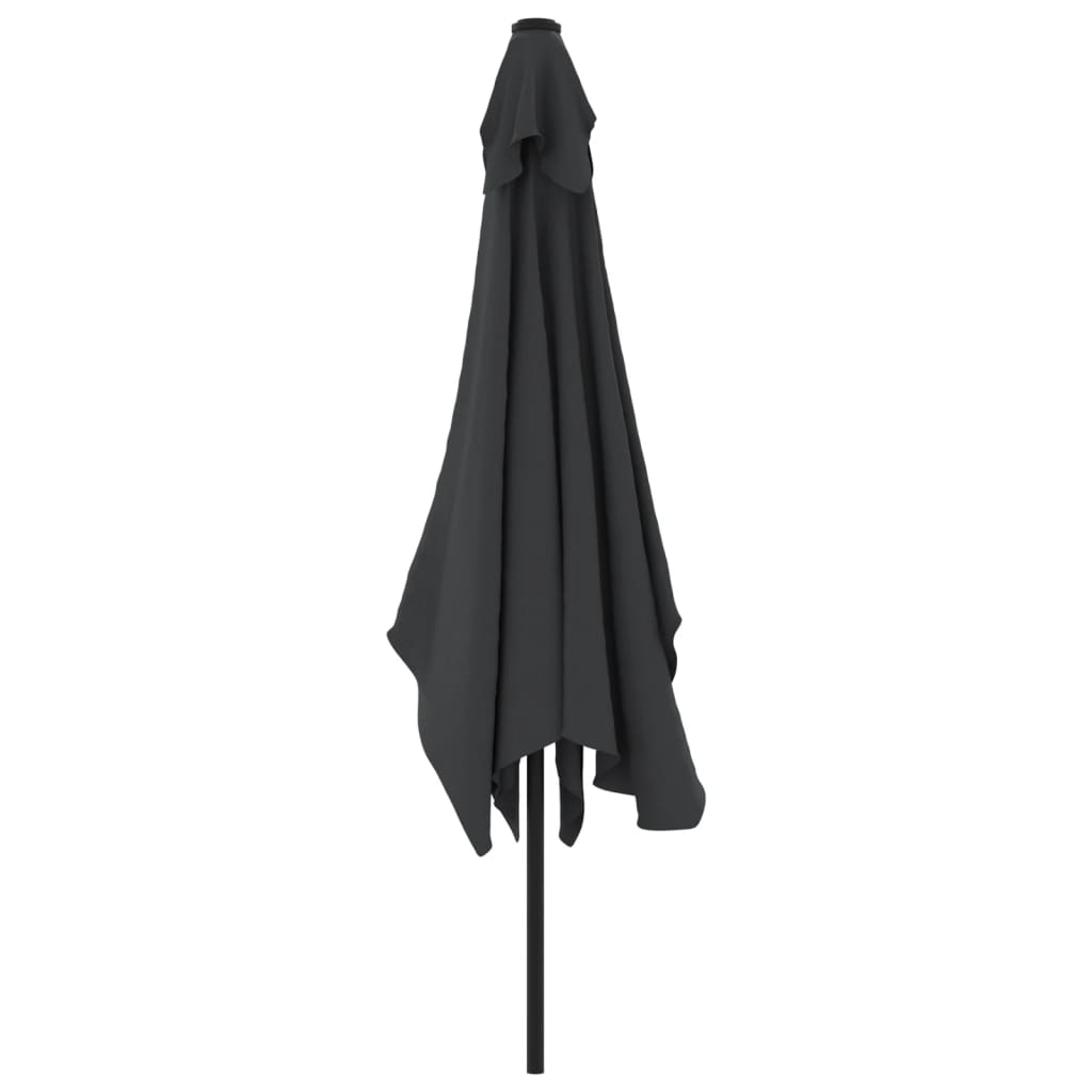 Outdoor Parasol with Metal Pole 300x200 cm Black
