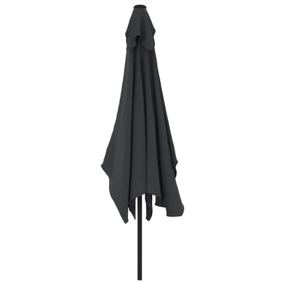Outdoor Parasol with Metal Pole 300x200 cm Black