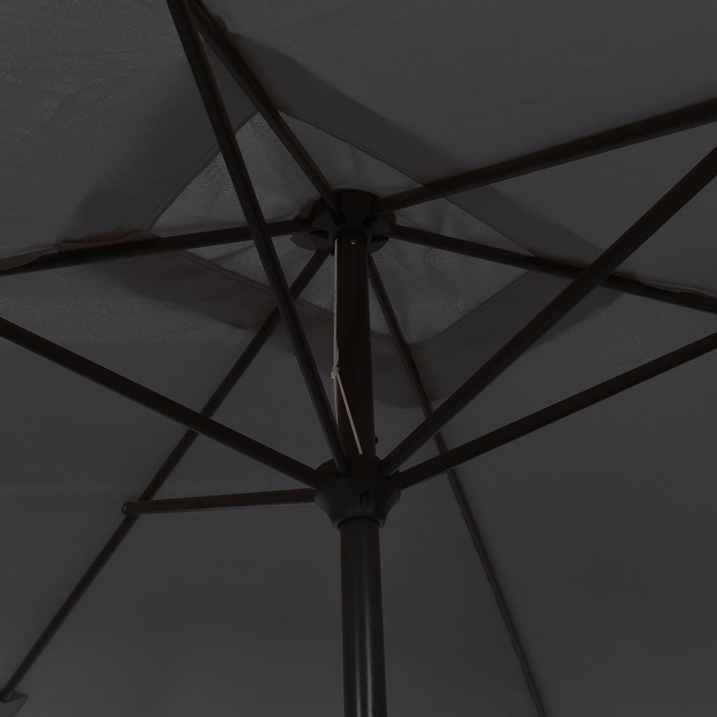 Outdoor Parasol with Metal Pole 300x200 cm Black