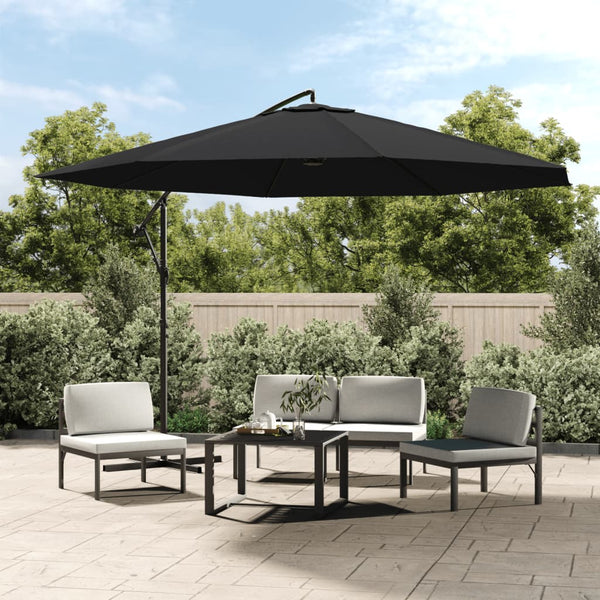  Cantilever Umbrella with Aluminium Pole 350 cm Black