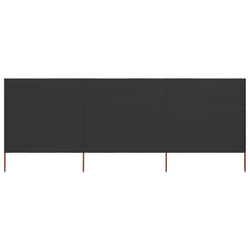 3-panel Wind Screen Fabric 400x160 cm Anthracite