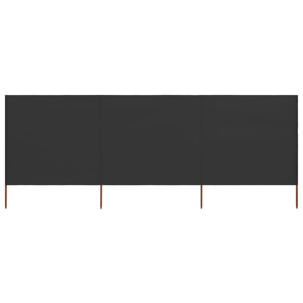  3-panel Wind Screen Fabric 400x160 cm Anthracite