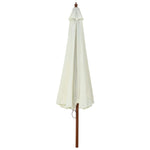 Outdoor Parasol with Wooden Pole 330 cm Sand White