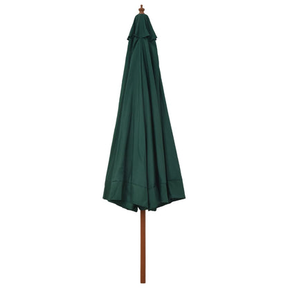 Outdoor Parasol with Wooden Pole 330 cm Green