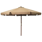 Outdoor Parasol with Wooden Pole 330 cm Taupe