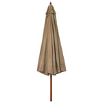 Outdoor Parasol with Wooden Pole 330 cm Taupe