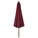 Outdoor Parasol with Wooden Pole 330 cm Burgundy