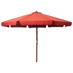 Outdoor Parasol with Wooden Pole 330 cm Terracotta