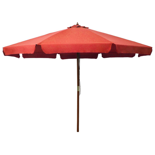  Outdoor Parasol with Wooden Pole 330 cm Terracotta