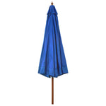 Outdoor Parasol with Wooden Pole 330 cm Azure