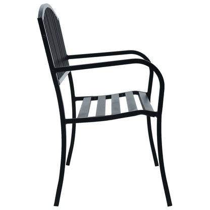 Garden Bench 125 cm Black Steel