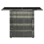 3 Piece Bistro Set with Cushions Poly Rattan Grey