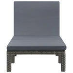 Sun Lounger with Cushion Poly Rattan Anthracite