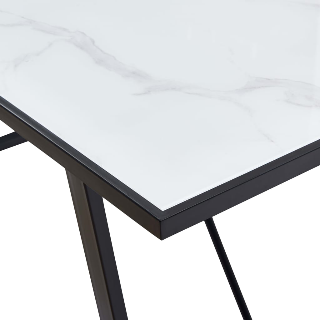 Dining Table Tempered Glass White