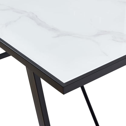 Dining Table Tempered Glass White