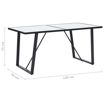 Dining Table Tempered Glass White