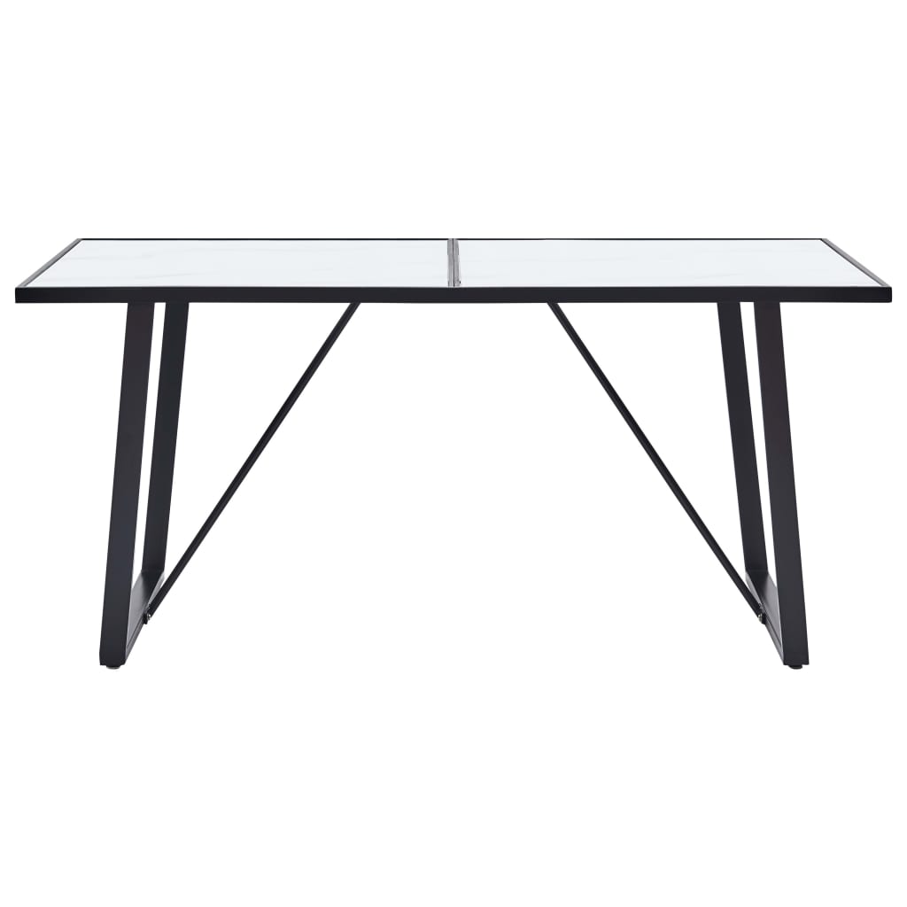 Dining Table Tempered Glass -White