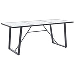 Dining Table White Tempered Glass